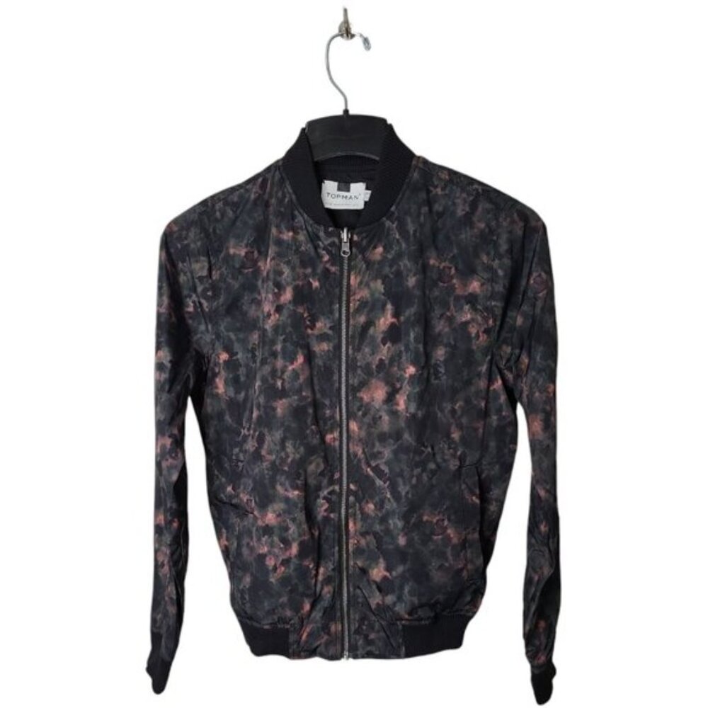 Topman Men's Jacket Size XS Mottled Pattern Windbreaker Full Zip